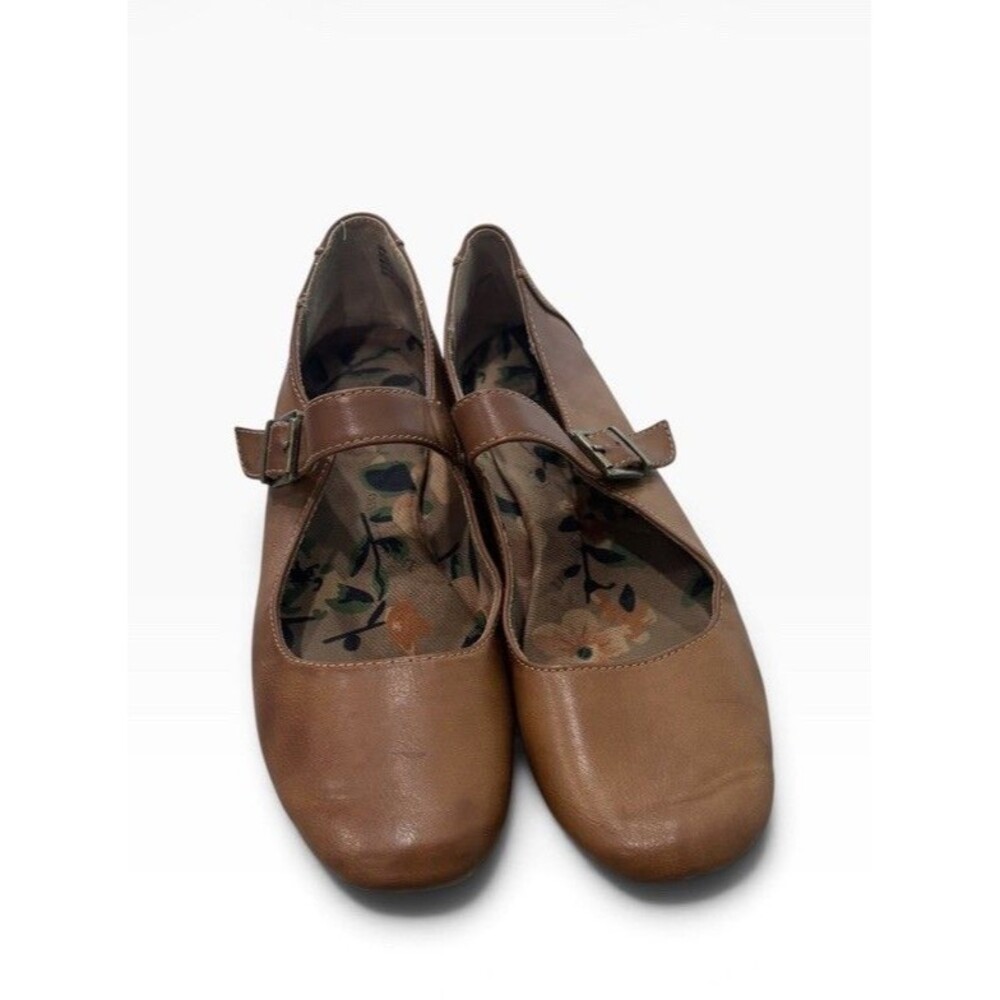 B.O.C. by Born Pippa Mary Jane Flat Tan Adjustable Strap Size 9